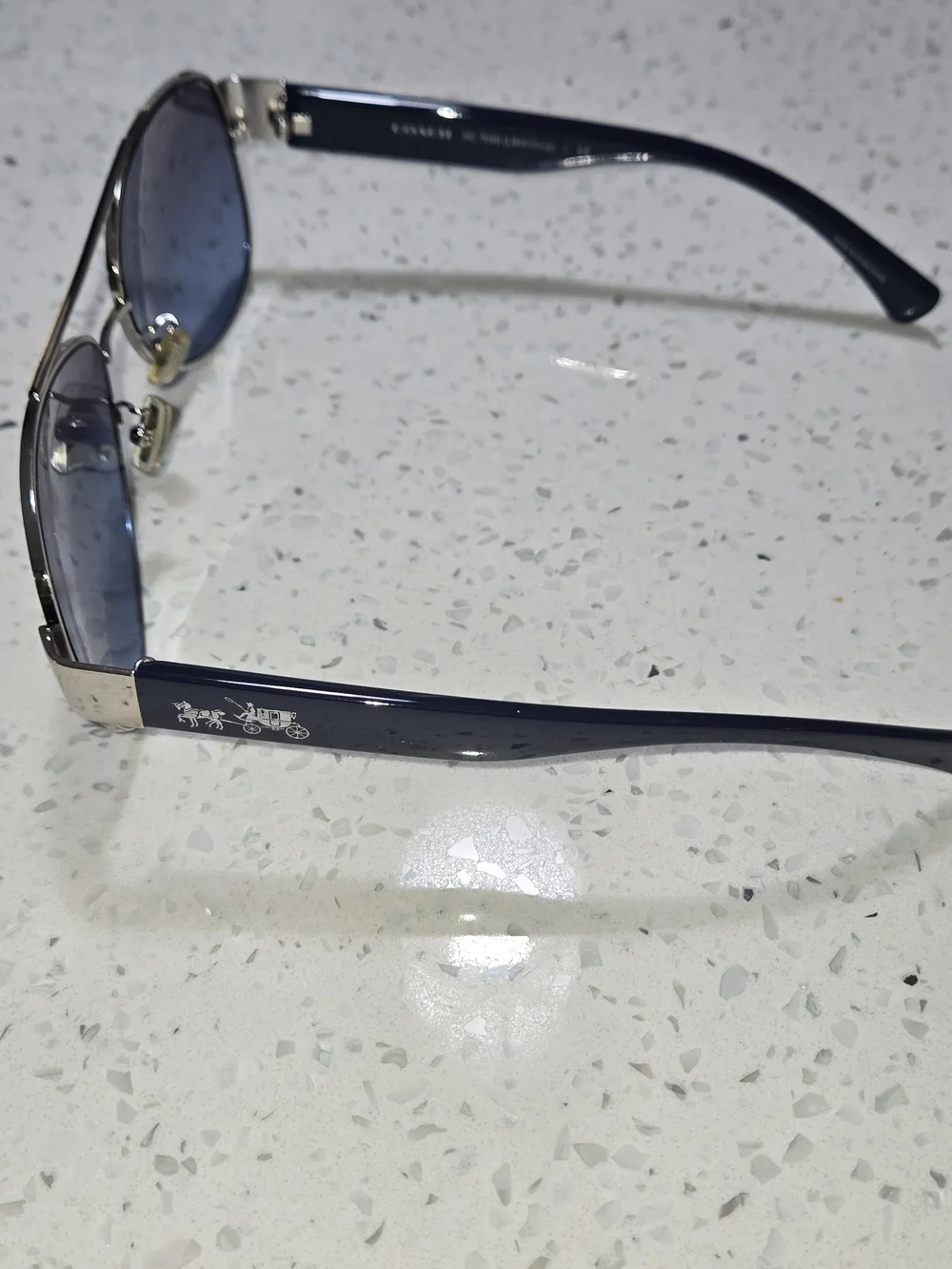 Coach Aviator Sunglasses in Blue with Blue Lenses